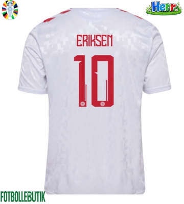 Danmark Christian Eriksen #10 Bortatröja EM 2024 Kortärmad